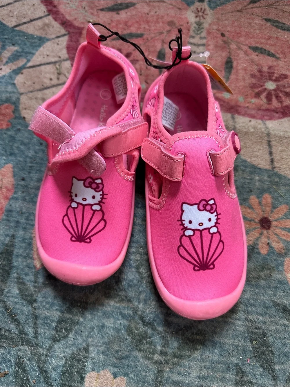 Hello Kitty Bright Pink Kids Water Shoes with Hook-and-Loop Straps